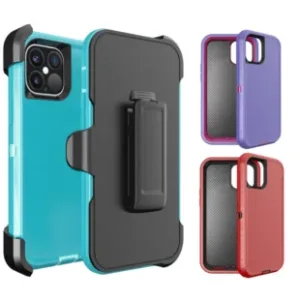 Heavy Duty iPhone Defender Hybrid Case with Waist Clip