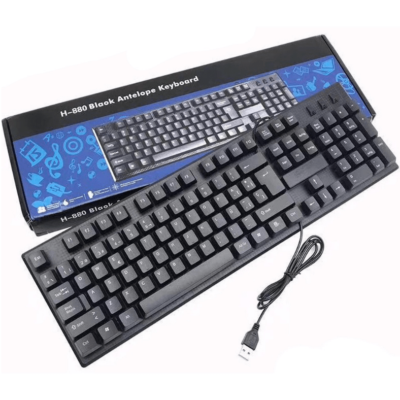 H-880 Black USB Wired Keyboard (Black)