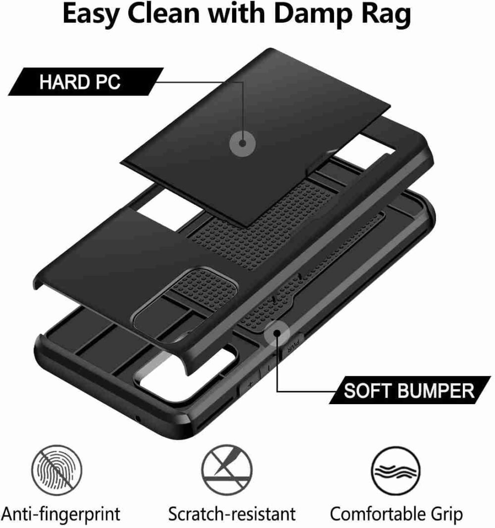 Hybrid Dual Layer Armor Wallet Card Holder Cover - Image 2