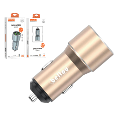 Beltou 2 USB Car Charger (3.1A) Gold
