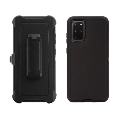 Defender Hybrid Heavy Duty Shockproof Case + Waist Clip (Black)- Poly Bag Packing  for iPhone / Samsung