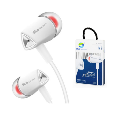 3.5mm Blue Spectrum M3 Earphones - Black or White