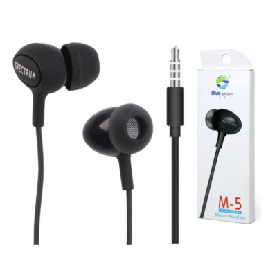 3.5mm Blue Spectrum M5 Earphones - Black or White