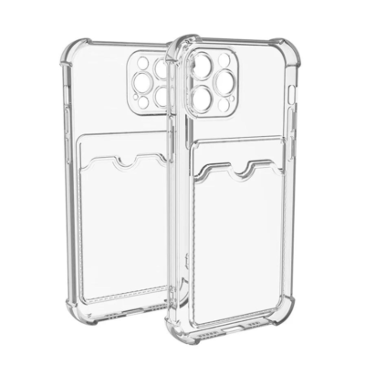 Soft Shockproof Bumper Clear TPU Phone Case with Card Slot