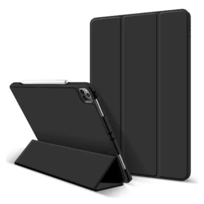 iPad Flip Cover Shockproof Case with Pencil Holder (iPad 9.7"/10.2"/10.9"/11"/13") - Black