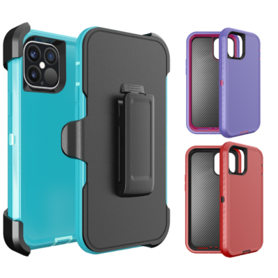 Defender Hybrid Heavy-Duty Shockproof Case for iPhone 11 / 12 / 13 / 14 / 15 / 16 – with Waist Clip Holster