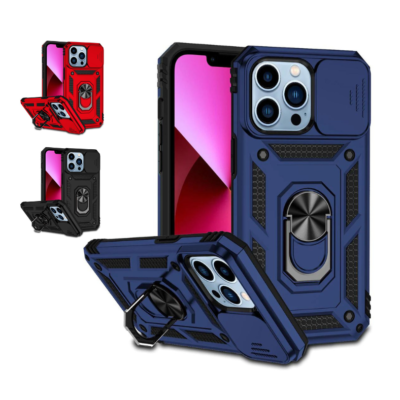 Camera Drop Proof Protection Cover With Ring Kickstand (iPhone 15 & 16 Series)