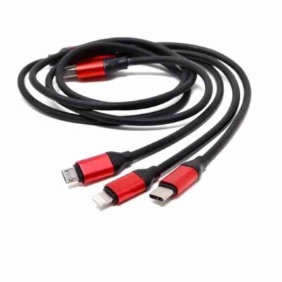 (1M) 3 in 1 Heavy Duty Charging Cable (Lightning – Micro – Type C)