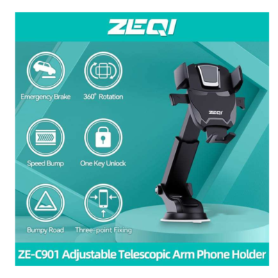 Zeqi ZE-C901 Suction Cup Car Phone Mount Holder